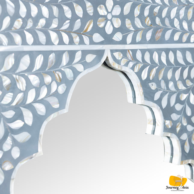 Floral Moroccan Arch Mother of Pearl Mirror