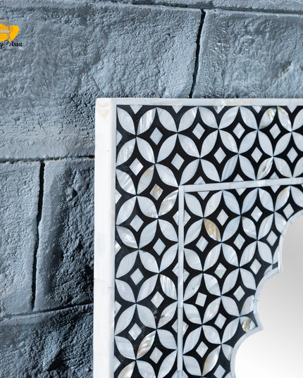 Moroccan Arch Mother of Pearl Inlay Mirror