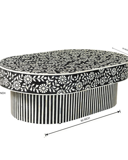 Floral Oval Coffee Table