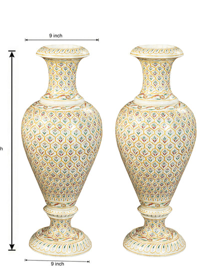 Hand-Painted Bone Amboj Vase