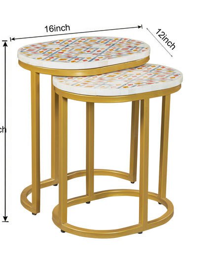Songket-Inspired Mother of Pearl Nested Tables