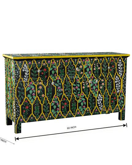 Midnight Garden Hand-Painted Console Table