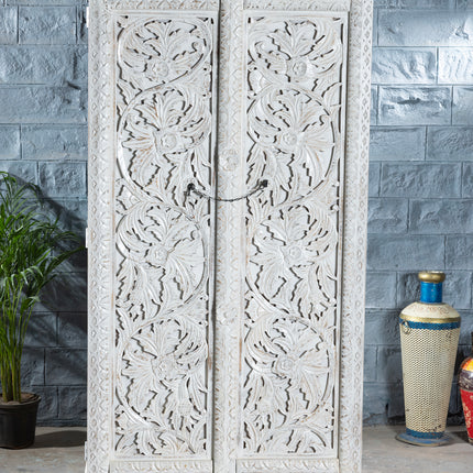 Whitewashed Mango Wood Armoire