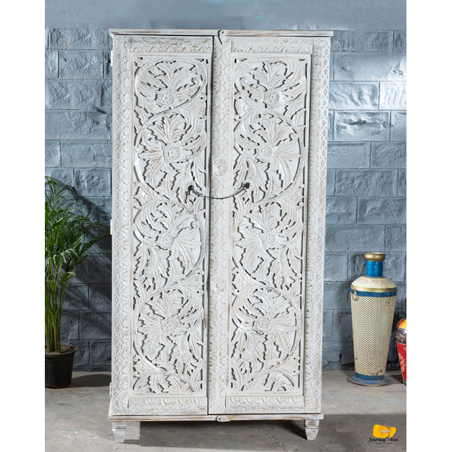 Whitewashed Mango Wood Armoire