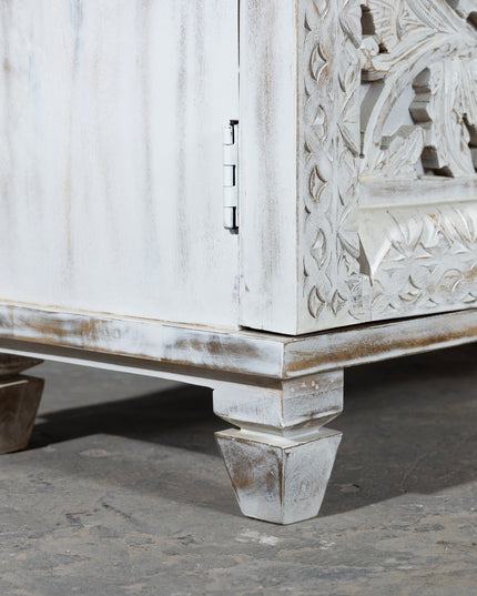 Whitewashed Mango Wood Armoire