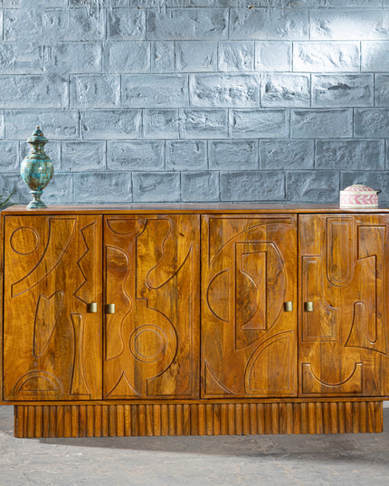 Abstract Relief Console Table