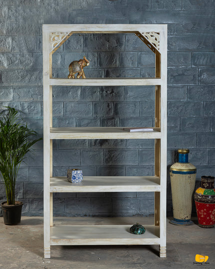 Hand-Carved Open Shelf