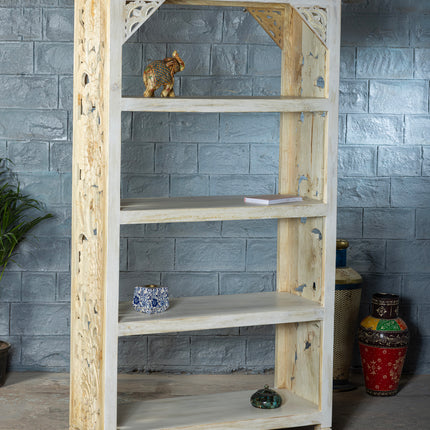 Hand-Carved Open Shelf