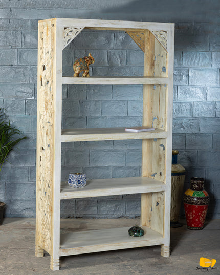 Hand-Carved Open Shelf