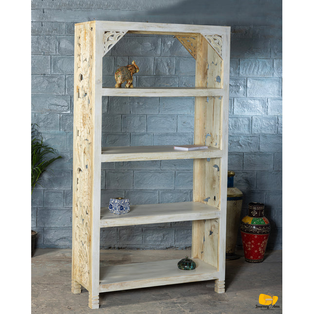 Hand-Carved Open Shelf