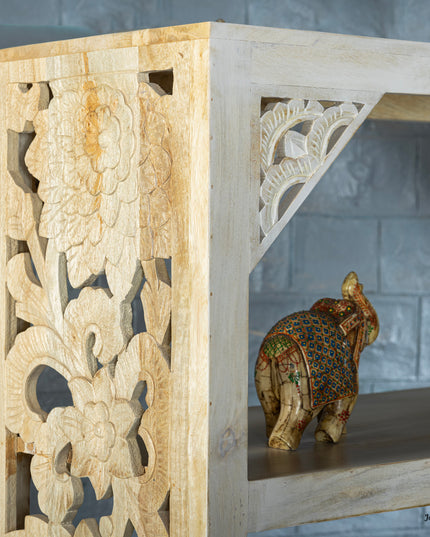 Hand-Carved Open Shelf