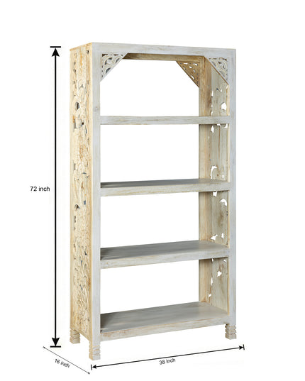 Hand-Carved Open Shelf