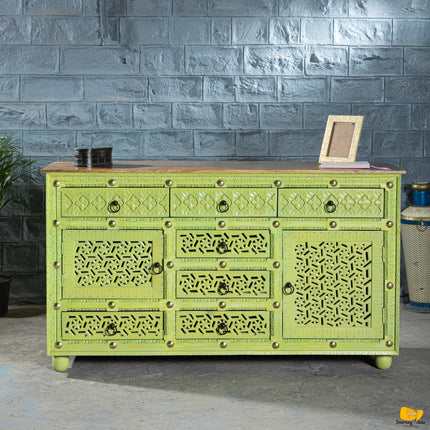 Distressed Olive Green Console Table