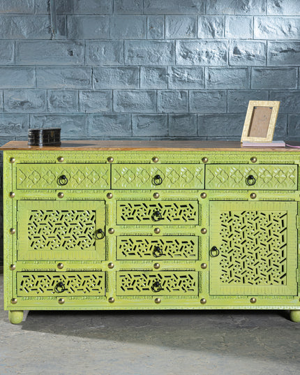 Distressed Olive Green Console Table