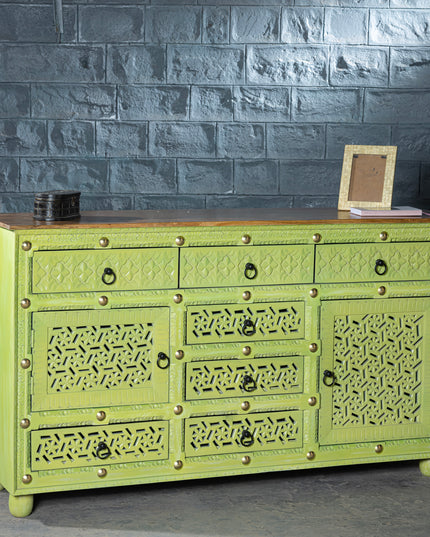 Distressed Olive Green Console Table