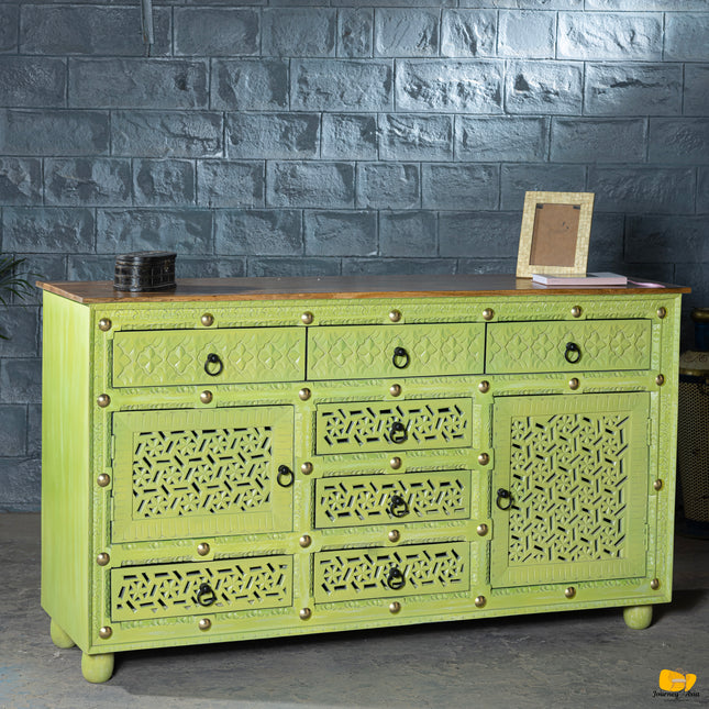 Distressed Olive Green Console Table