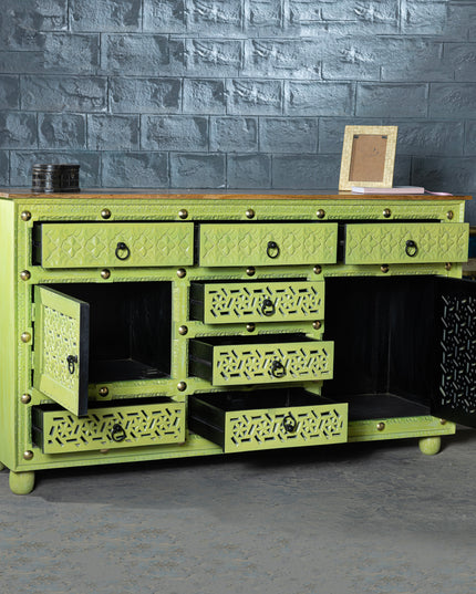 Distressed Olive Green Console Table