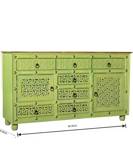 Distressed Olive Green Console Table