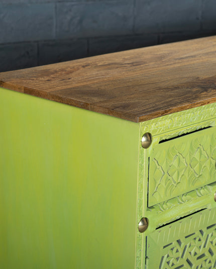Distressed Olive Green Console Table