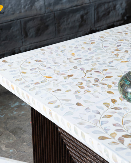 Retro Mother of Pearl Inlay Coffee Table – Set of 3