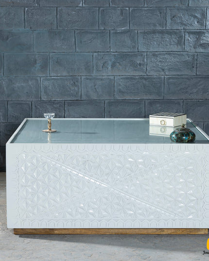 Ivory Lattice Coffee Table