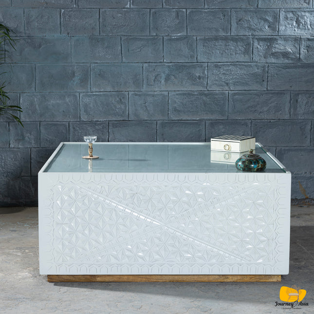 Ivory Lattice Coffee Table