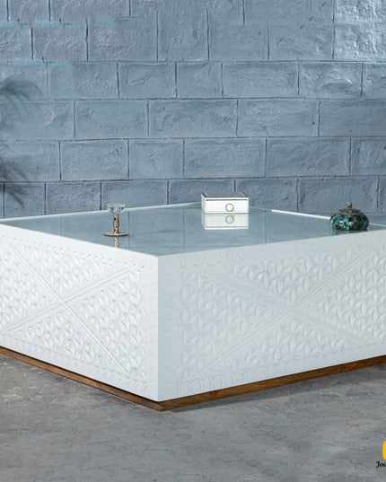 Ivory Lattice Coffee Table