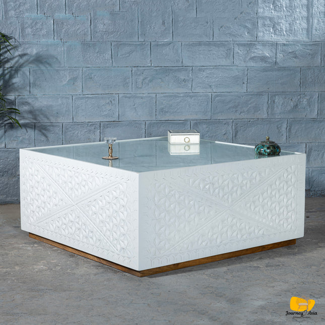 Ivory Lattice Coffee Table