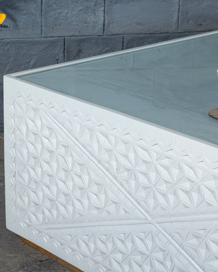 Ivory Lattice Coffee Table