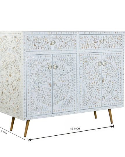 Ivory Champagne Mother of Pearl Console Table