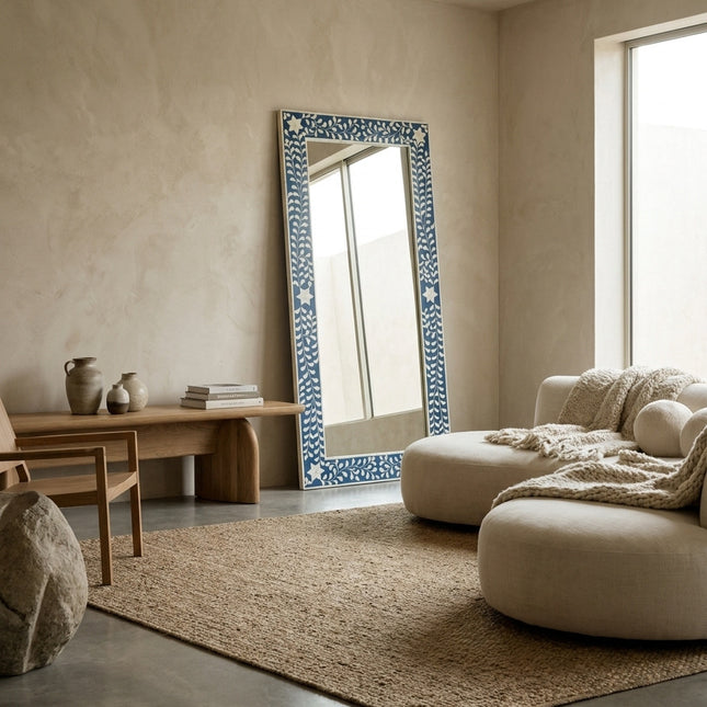 Floral Vine Bone Inlay Mirror