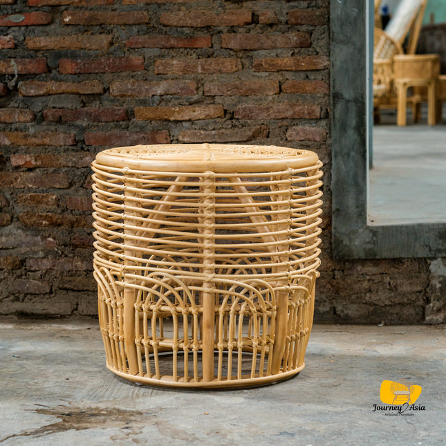 Rattan Coil Accent Table