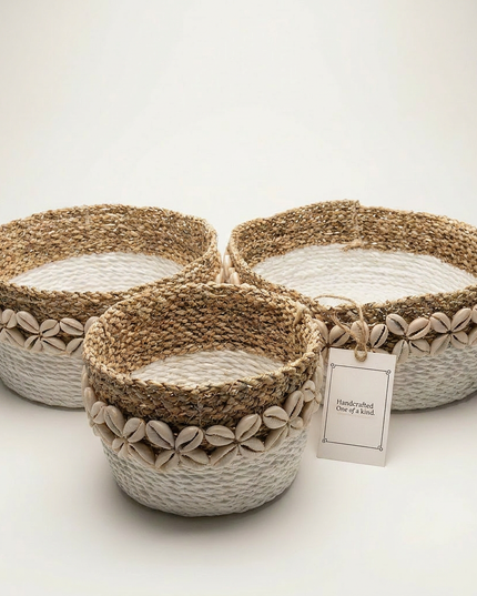 Coastal Shell Basket (Set of 3)