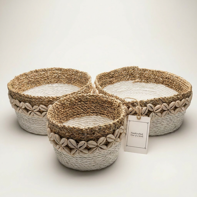 Coastal Shell Basket (Set of 3)