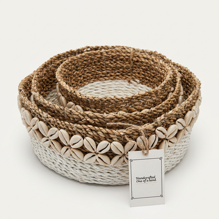 Coastal Shell Basket (Set of 3)