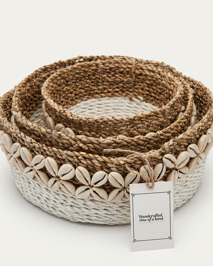 Coastal Shell Basket (Set of 3)