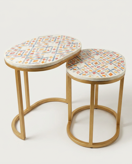 Songket-Inspired Mother of Pearl Nested Tables