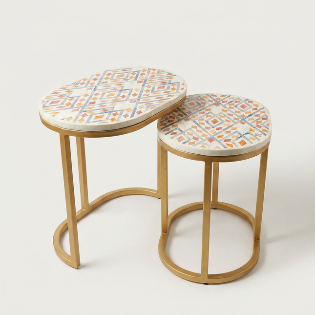 Songket-Inspired Mother of Pearl Nested Tables
