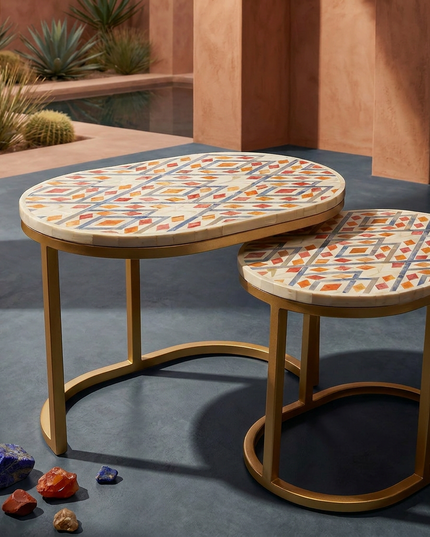 Songket-Inspired Mother of Pearl Nested Tables