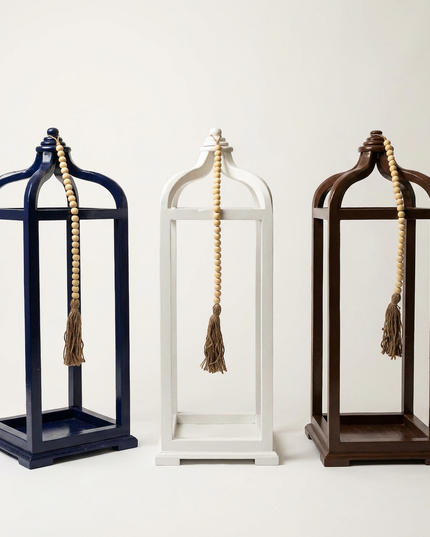 Farmhouse Teak Wood Lantern