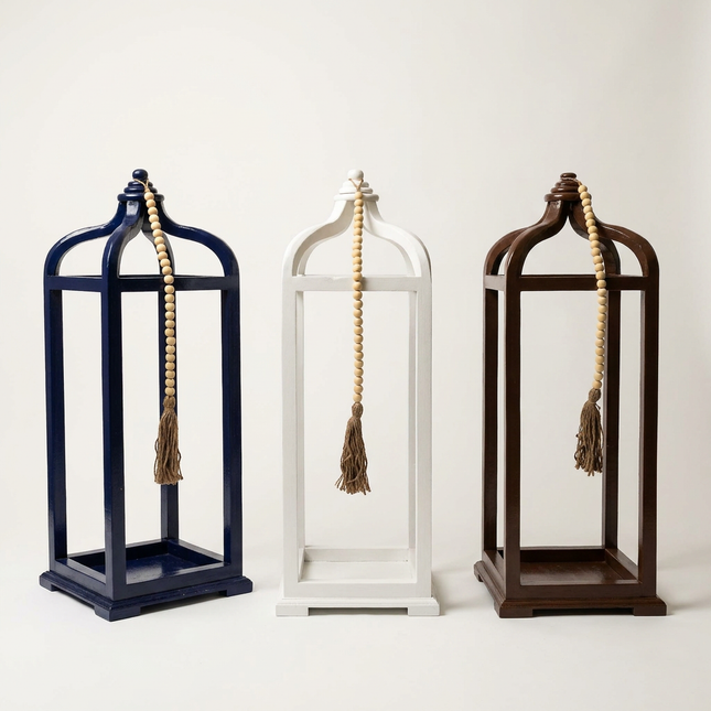 Farmhouse Teak Wood Lantern
