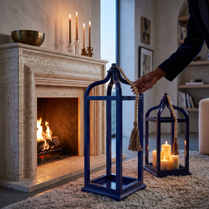 Farmhouse Teak Wood Lantern