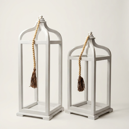 Farmhouse Teak Wood Lantern