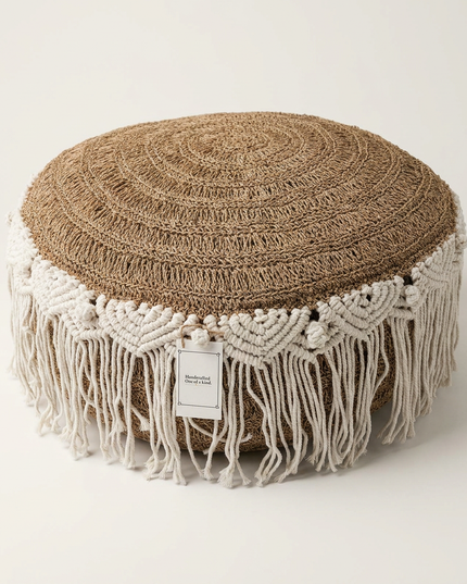 Boho Macrame Pouf