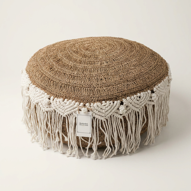 Boho Macrame Pouf