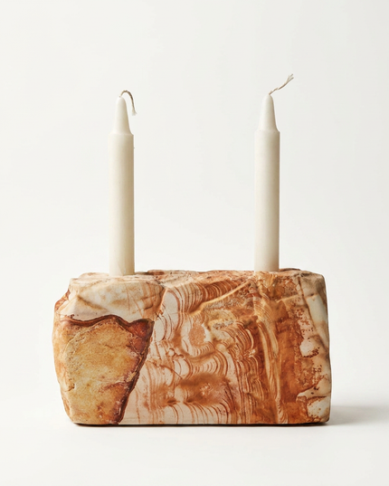 Bobos Sandstone Dual–Texture Candle Holder