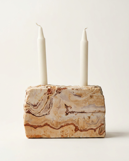 Bobos Sandstone Dual–Texture Candle Holder
