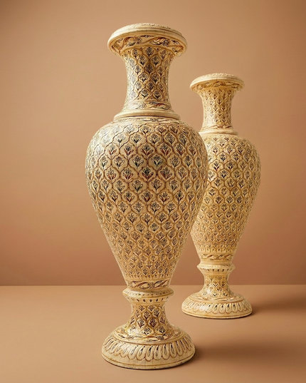 Hand-Painted Bone Amboj Vase