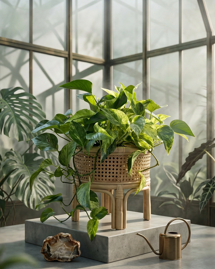 Rattan Pedestal Planter