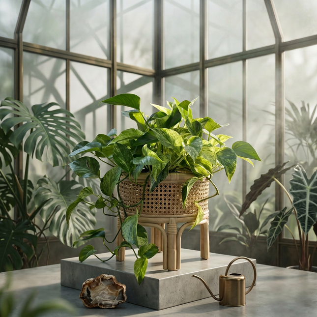 Rattan Pedestal Planter